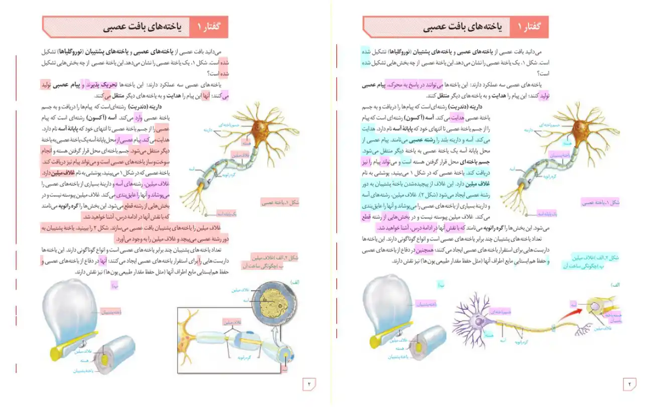 تغییرات کتاب درسی زیست